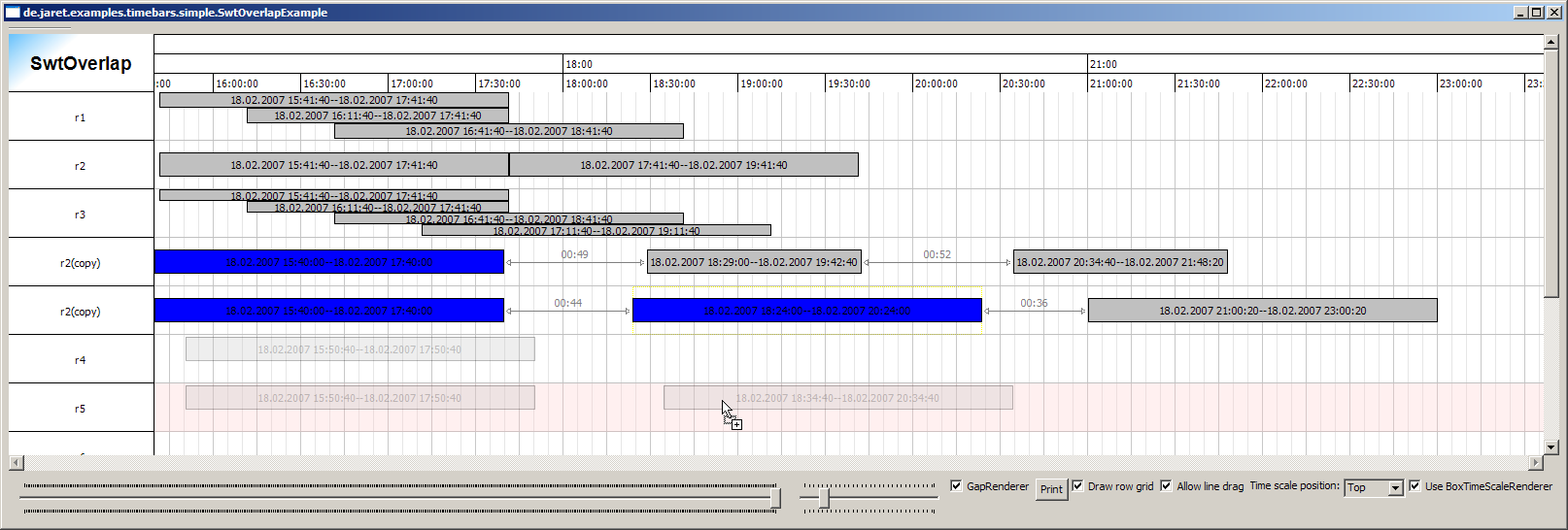 Non overlapping with drag in progress